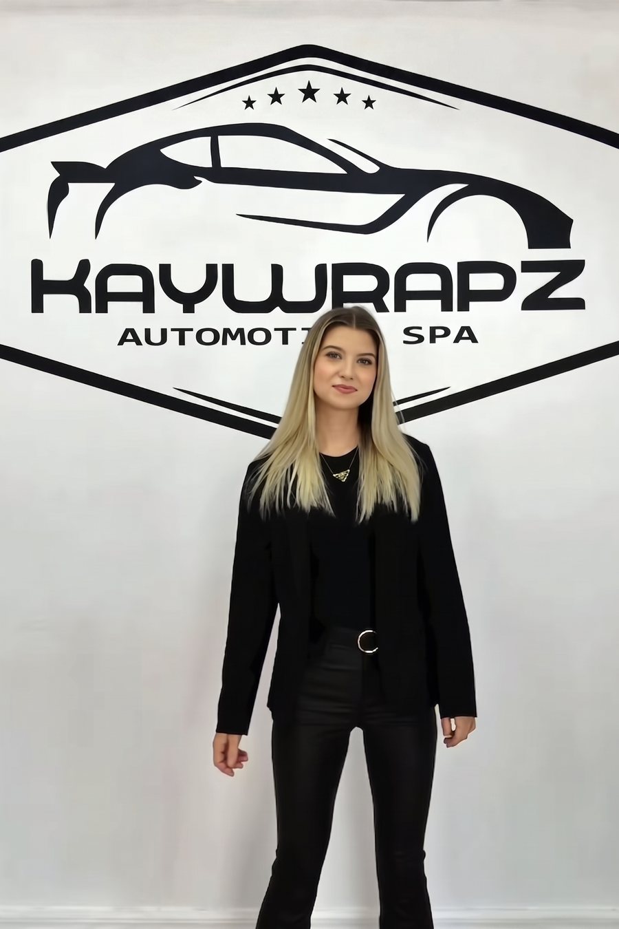 Cadence Karpinski, founder of Kay Wrapz, at the shop in Groveland, Florida